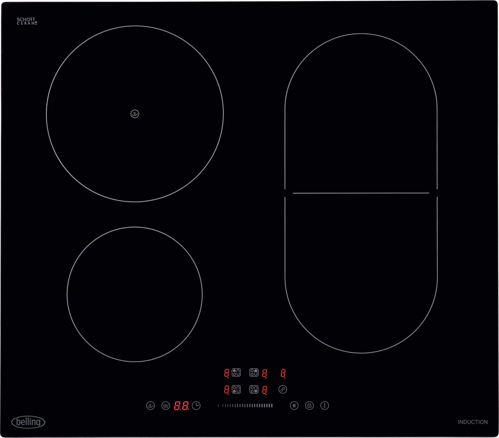 Image of Belling IHL602 59cm Induction Hob - Black, Black