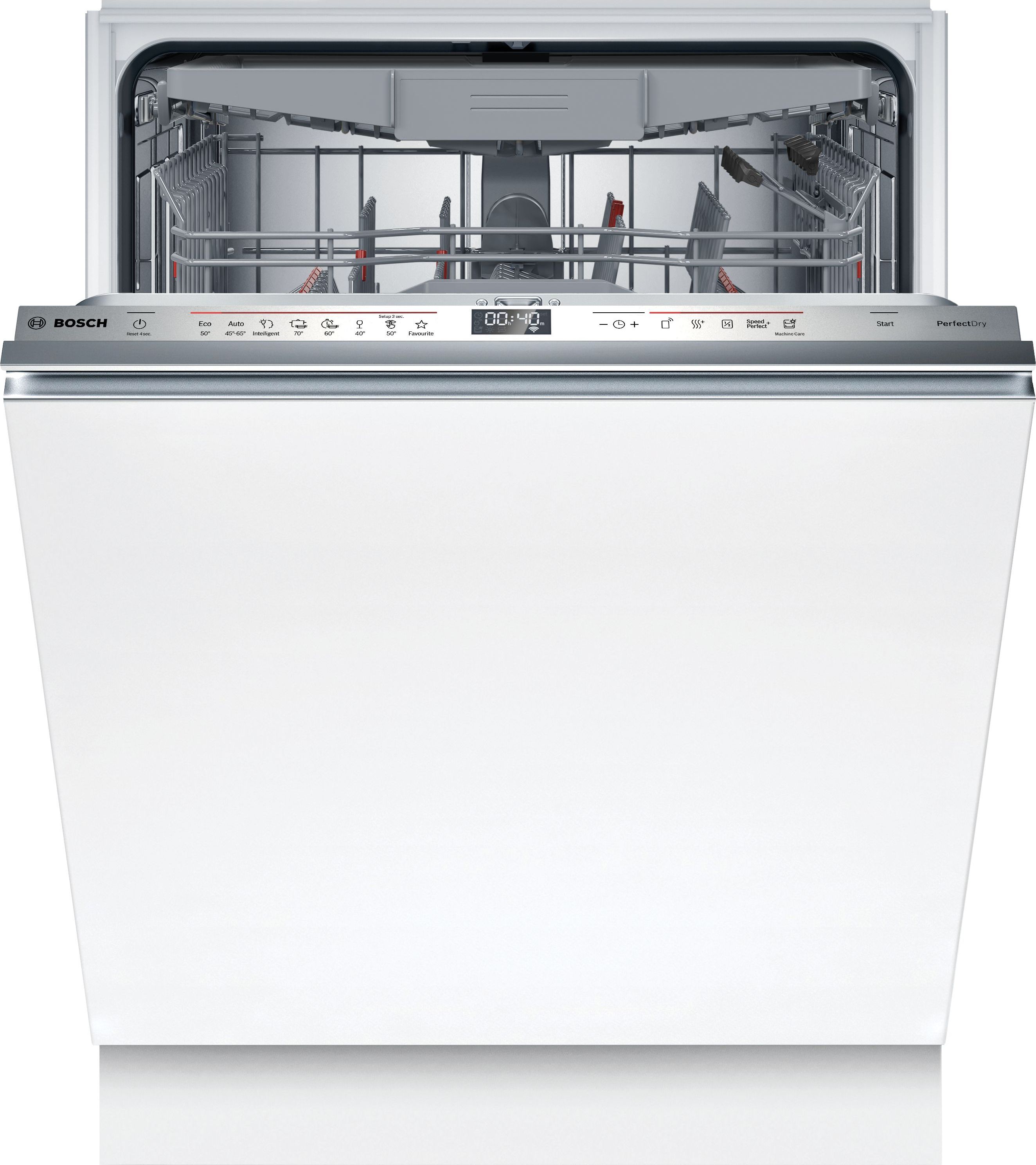 Image of Bosch Series 6 SMD6YCX01G Wifi Connected Fully Integrated Full Size Dishwasher - Stainless Steel Control Panel with Fixed Door Hinge Kit - A Rated, Stainless Steel