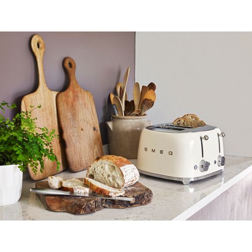 Smeg 50's Retro TSF03CRUK 4 Slice Toaster - Cream