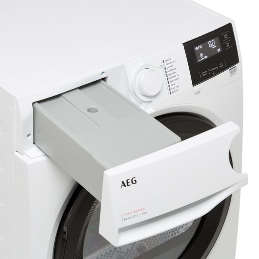 AEG SensiDry® Technology TR718L4B 8Kg Heat Pump Tumble Dryer - White  - Close up water tank shot
