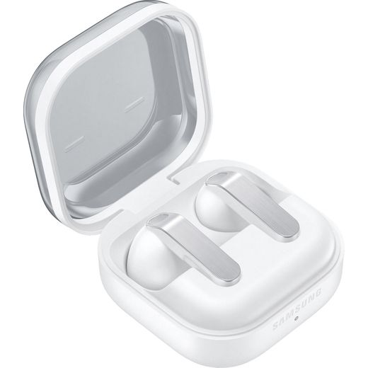 Samsung Galaxy Buds4 Headphones - White - Right perspective with lid open shot