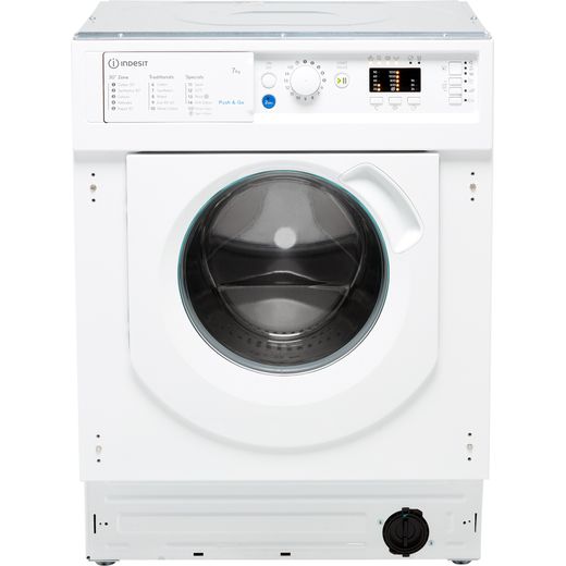 Indesit BIWMIL71252UKN Integrated 7kg Washing Machine with 1200 rpm - White - Front shot