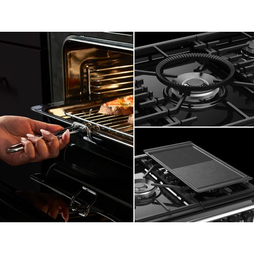 Stoves Richmond DX 90DF 90cm Dual Fuel Range Cooker - Anthracite - Close up features shot 