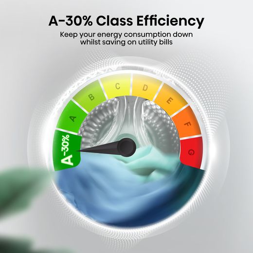 Hisense 3S Series WF3S9043BB3 9kg Washing Machine with 1400 rpm - Black - Annotation - A class efficiency shot