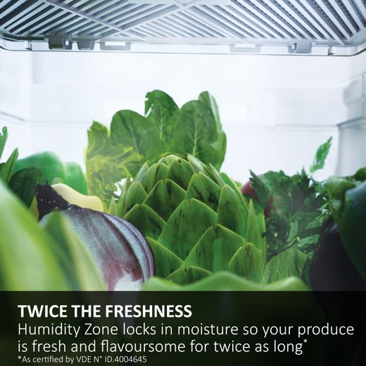 Haier Integrated 70/30 Total No Frost Fridge Freezer with Sliding Door Fixing Kit - White - Annotation - Humidity Zone