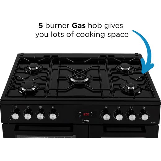 Beko KDVF90K 90cm Dual Fuel Range Cooker - Black