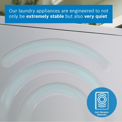 Bosch Series 4 WTH85226GB 8Kg Heat Pump Tumble Dryer - White  - Annotation - quiet shot