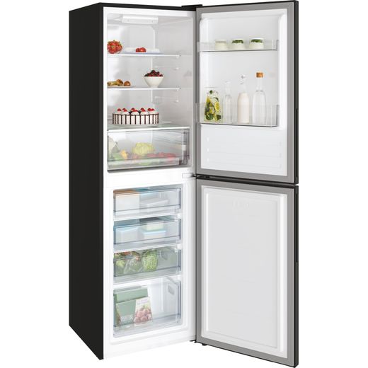 Candy CCT3L517EBK-1 176cm 50/50 Fridge Freezer - Black - right perspective with door open shot