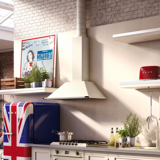Smeg Victoria KT90PE 89 cm Chimney Cooker Hood - Cream