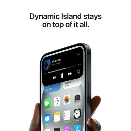 Apple iPhone 15 128GB Black - Annotation - Dynamic Island