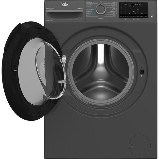 Beko 9Kg / 6Kg Washer Dryer - Anthracite - Door open