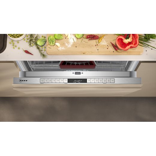 NEFF Integrated Standard Dishwasher - Silver - Top control panel shot