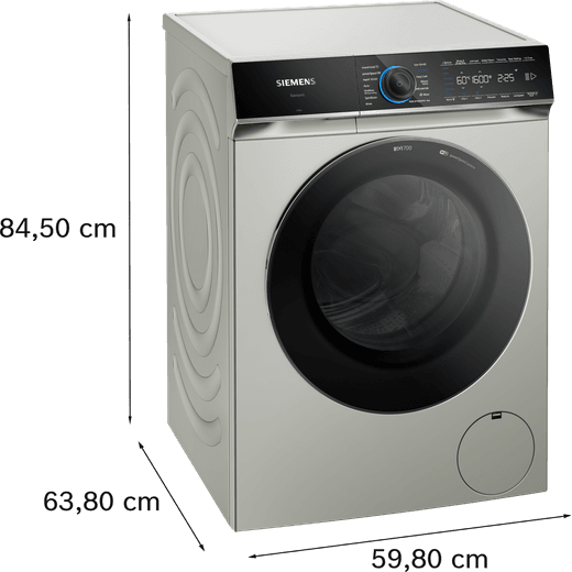 Siemens IQ-700 WG66B2AXGB 11kg Washing Machine with 1551 rpm - Silver - Dimensions