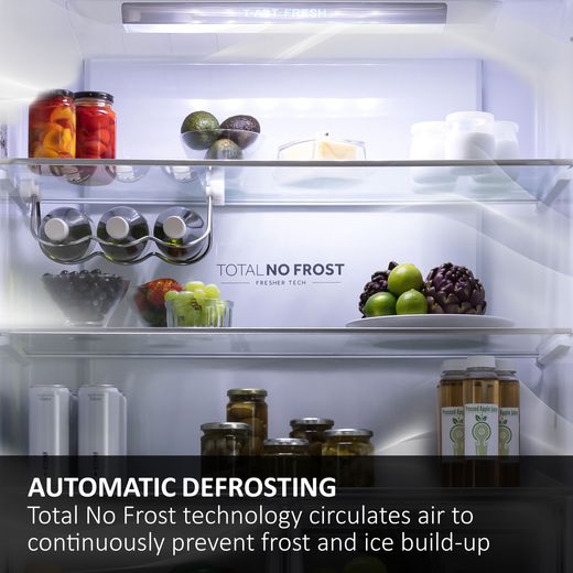 Haier 3D 60 Series 7 HTW7620DNGB Wifi Connected 205cm High No Frost Fridge Freezer - Black - Annotation - Total no frost shot