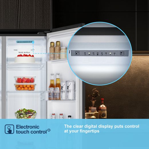 Fridgemaster American Fridge Freezer - Black - Annotation - Electronic touch control