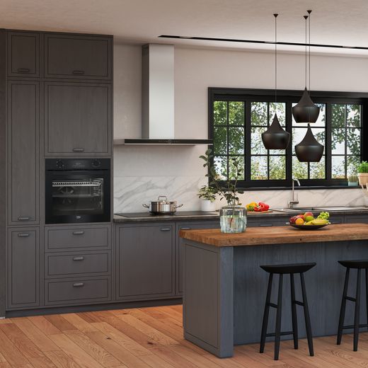 Beko AeroPerfect™ Electric Single Oven - Black - Lifestyle - Single oven in modern kitchen