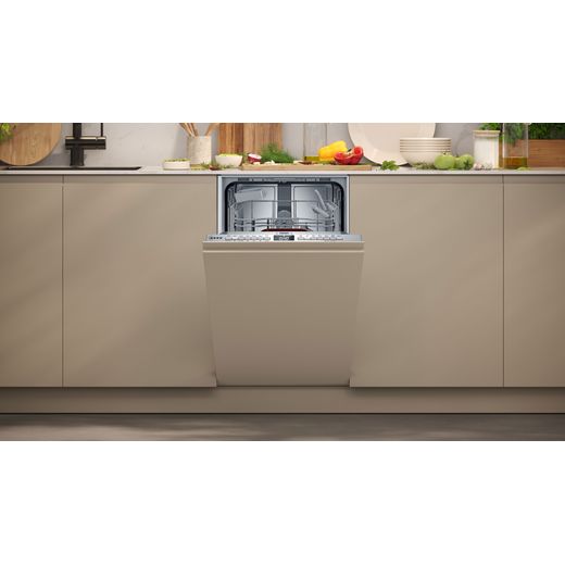 NEFF N50 Integrated Slimline Dishwasher - Silver - Dishwasher in kitchen shot