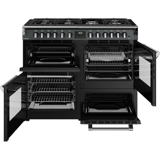 Stoves Richmond 110cm Dual Fuel Range Cooker - Anthracite - Front with door open shot