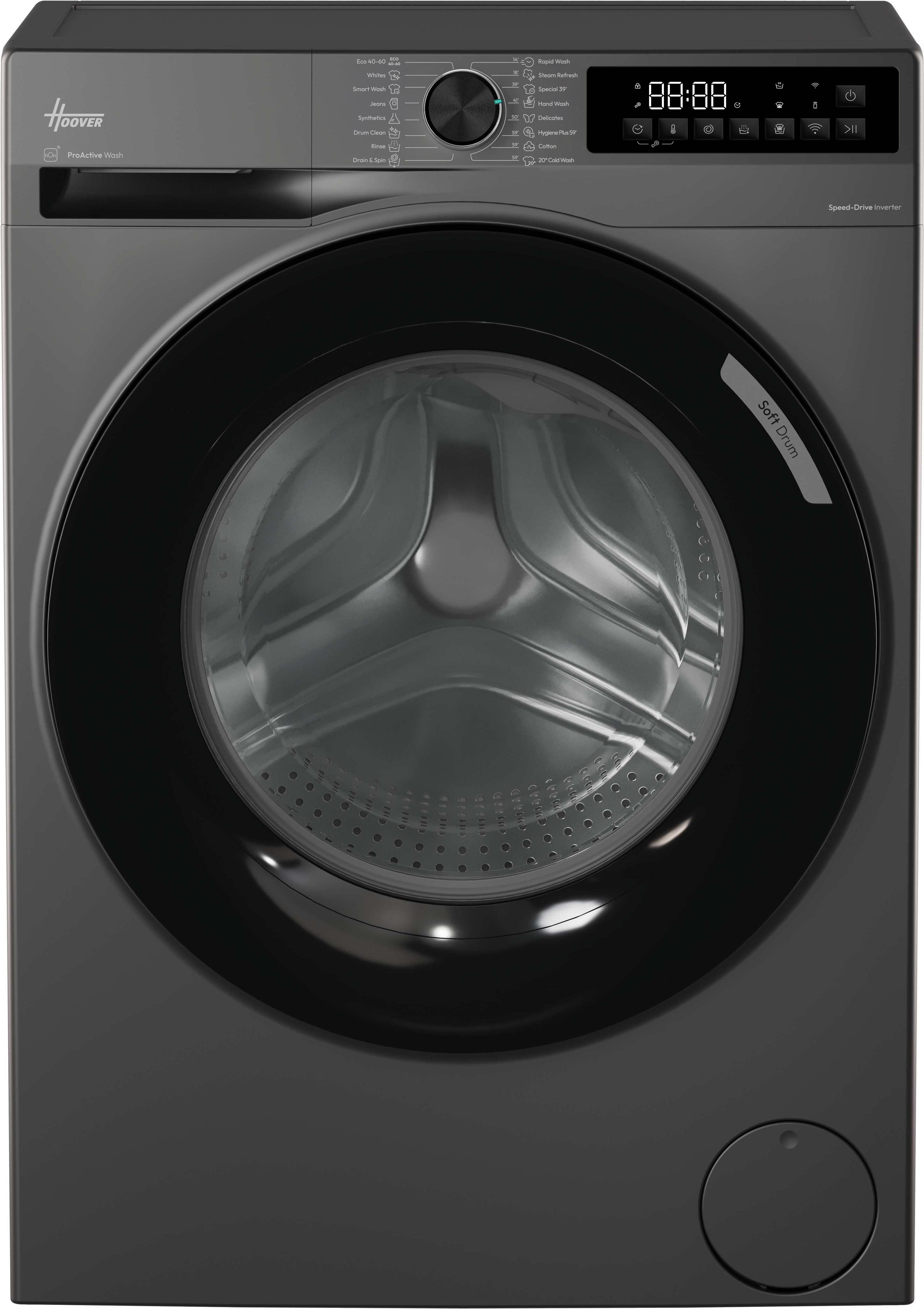 Image of Hoover Pro Wash Series 3 HBR 411BL9G-80 11kg WiFi Connected Washing Machine with 1400 rpm - Graphite - A Rated, Silver