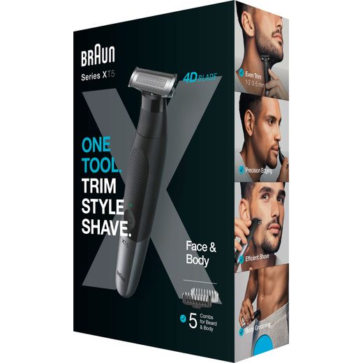 Braun Series XT Beard Trimmer Black / Grey - left perpsective shot