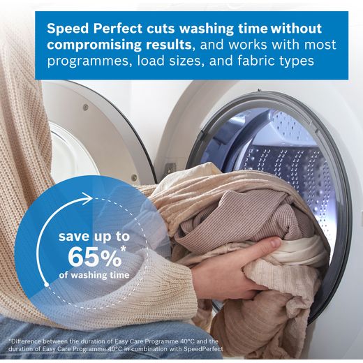 Bosch Series 6 i-Dos WGG254F1GB 10kg Washing Machine with 1400 rpm - White - annotation - speed perfect shot