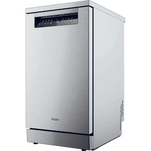 Haier I-Pro Shine Series 5 Standard Dishwasher - Silver - Left perpsective shot 