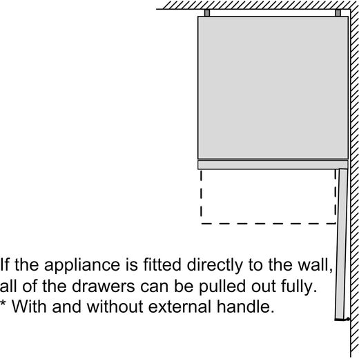 Bosch Series 4 70/30 Frost Free Fridge Freezer - Stainless Steel Effect - Annotation - Dimension shot