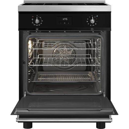 Smeg Electric Cooker with Zone induction hob Hob - Black - Front with door open shot