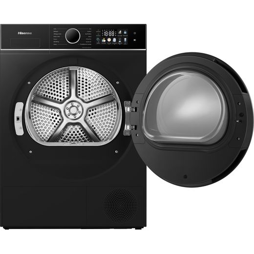 Hisense 3i KitchenFit Series DH3I904UBDC Wifi Connected 9Kg Heat Pump Tumble Dryer - front shot door open to right