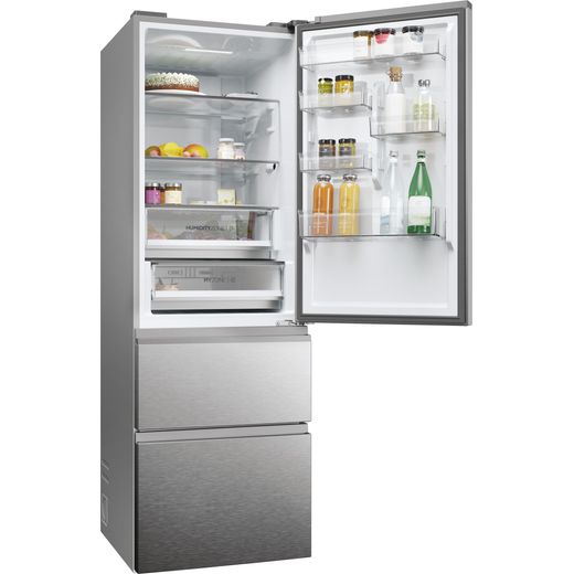 Haier 3D 60 Series 5 60/40 Total No Frost Fridge Freezer - Stainless Steel - Right perspective shot