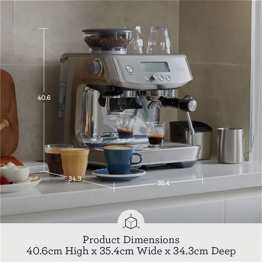 Sage The Barista Pro™ Espresso Coffee Machine with Integrated Burr Grinder - Brushed Stainless Steel - Annotation - Dimension shot