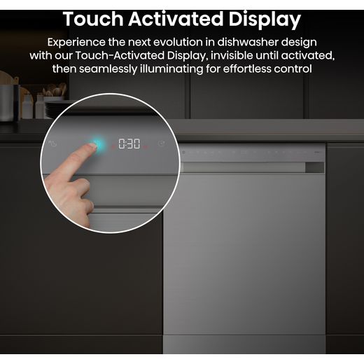 Hisense Standard Dishwasher - Stainless Steel - Annotation - Touch active display shot