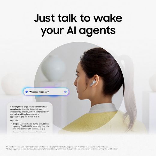 Samsung Galaxy Buds4 Pro Headphones - Black - Annotation- Just talk to wake shot