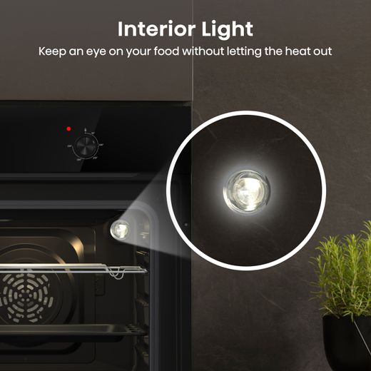 Hisense Built In Electric Single Oven - Black - Annotation - Interior light
