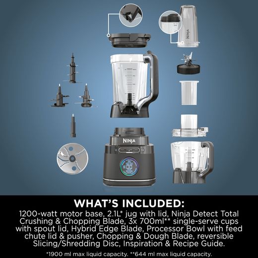 Ninja Detect Duo Power Blender Pro TB401UK 1.9 Litre Blender - Black - Annotation - What's included