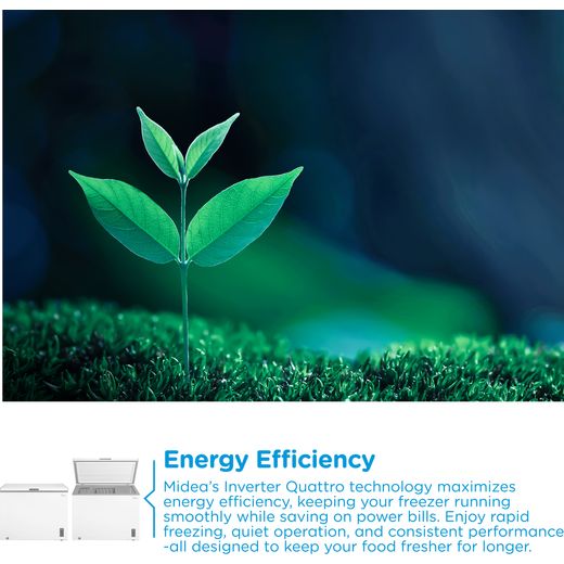 Midea MDRC411FZE01 Chest Freezer - White - Annotation - Energy efficient shot
