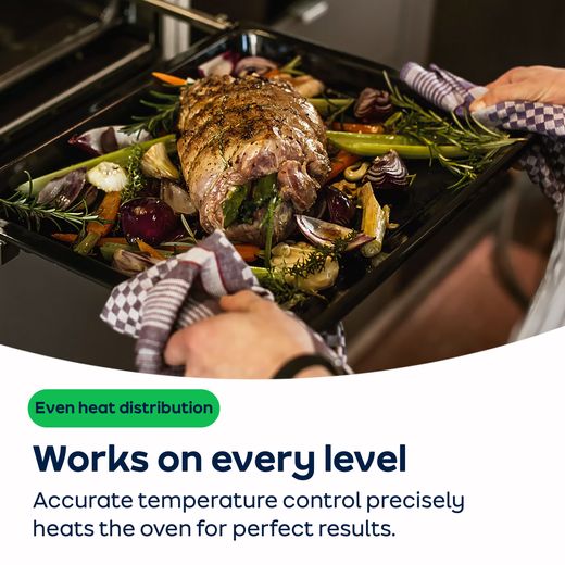 Miele ContourLine Electric Single Oven - Clean Steel -  AO Annotation - Accurate-temperature-control