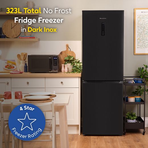 Russell Hobbs RH184FF602C1DI 184cm 60/40 Fridge Freezer - Dark Inox - Annotation -  4 star freezing shot