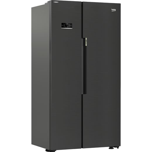 Beko HarvestFresh™ American Fridge Freezer - Black Steel - Right perspctive