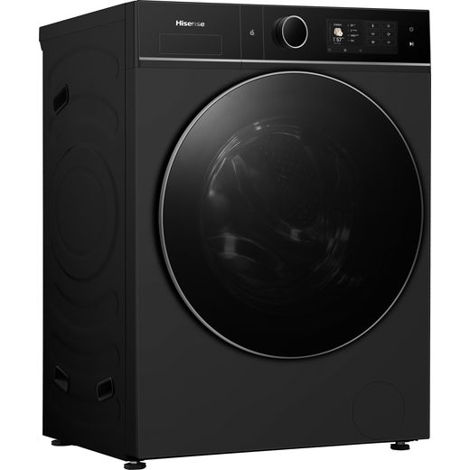 Hisense KitchenFit 5i Series WD5I1245BBRH Wifi Connected / 8Kg Washer Dryer with 1400 rpm - Black - right perpsective shot