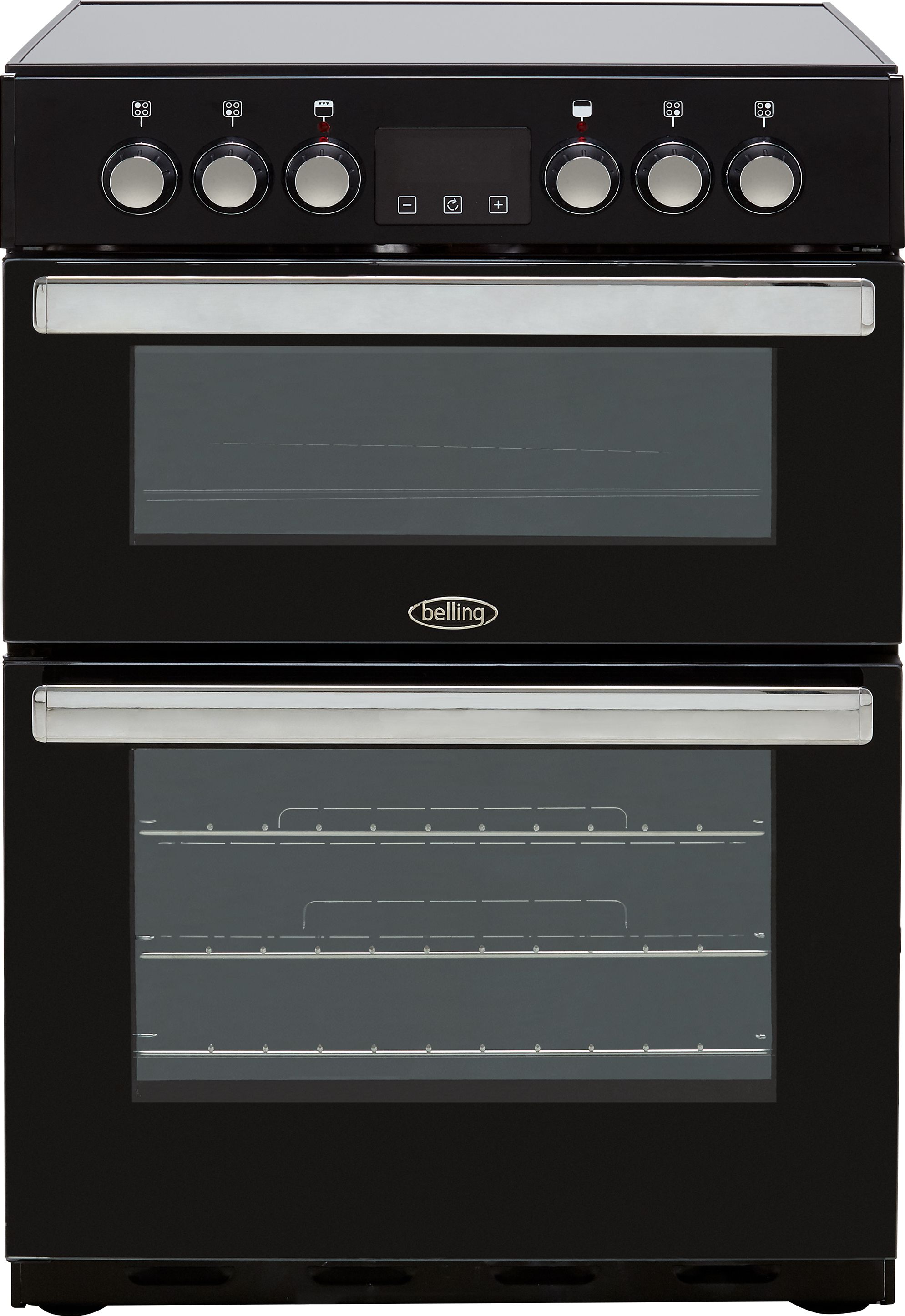 Belling Cookcentre 60E 60cm Electric Cooker with Ceramic Hob - Black - A/A Rated, Black