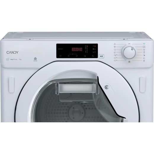 Candy Smart BCTD1 H7A1TE-80 Integrated Wifi Connected 7Kg Heat Pump Tumble Dryer - White - Control panel shot
