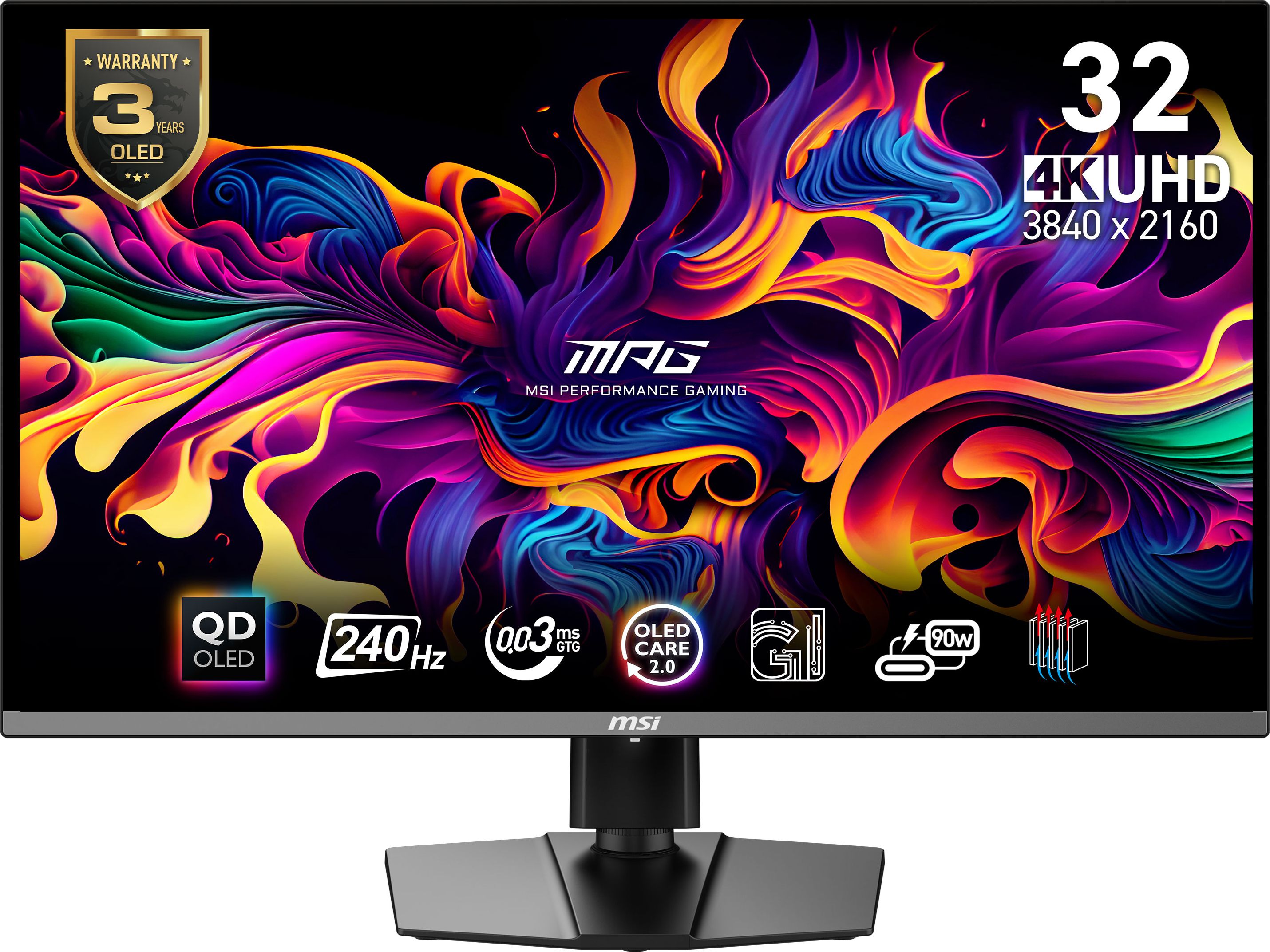 MSI MPG 321URX QD-OLED Gaming Monitor - 31.5" 4K 240Hz QD-OLED Black