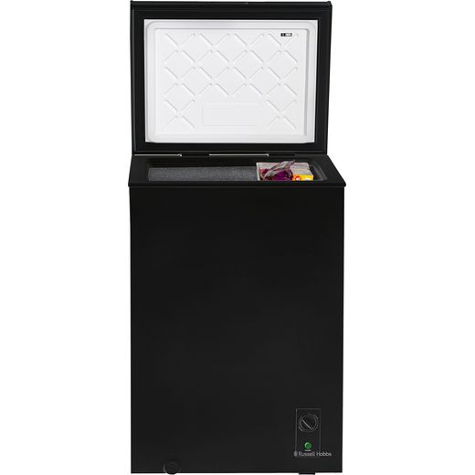 Russell Hobbs Chest Freezer - Black - Front lid open open t