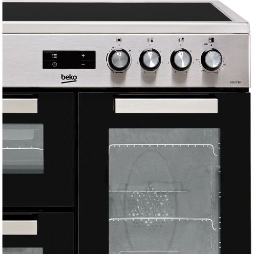 Beko KDVC90X 90cm Electric Range Cooker with Ceramic Hob - Stainless Steel