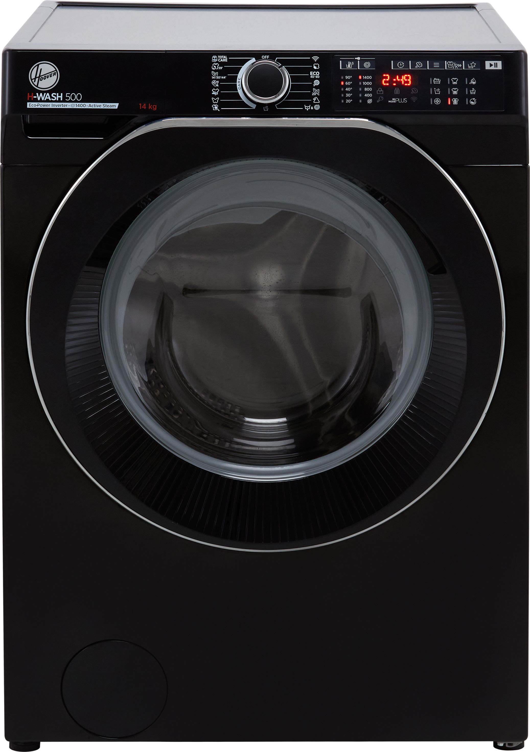 Hoover H-WASH 500 HW414AMBCB/1 14kg WiFi Connected Washing Machine with 1400 rpm - Black - A Rated, Black