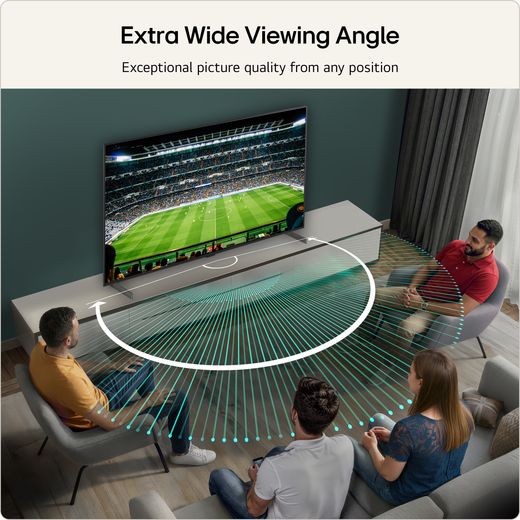 LG AI B6 55" 4K Ultra HD OLED Smart TV - Annotation - extra wide shot