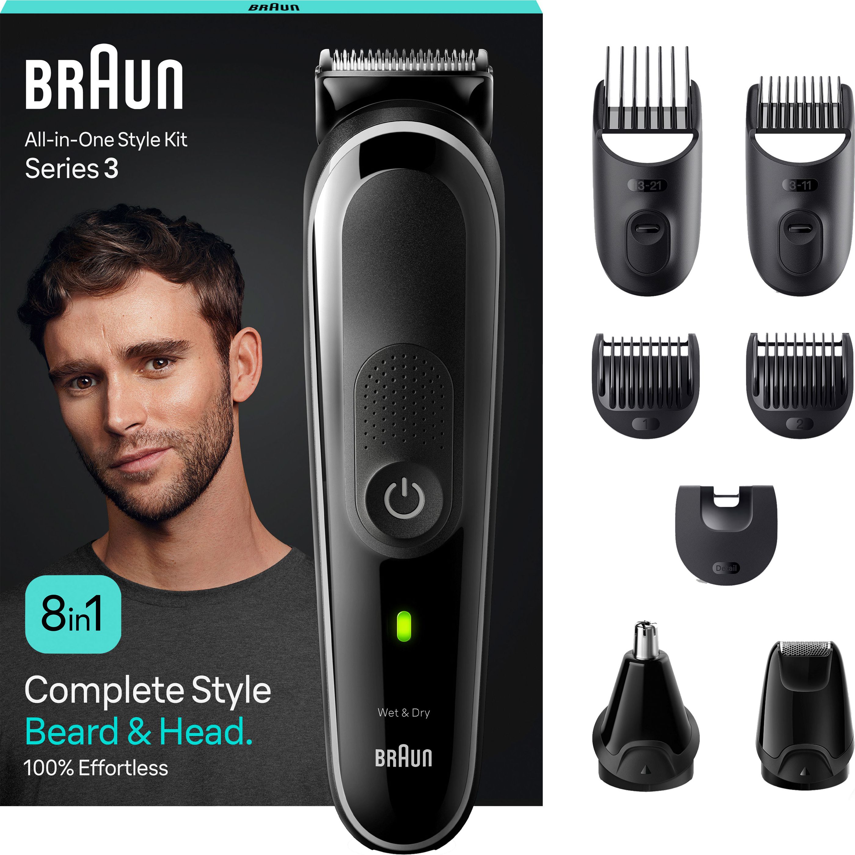 Braun Hair Clipper - Cordless - Black - 80 min Runtime - 21mm Length