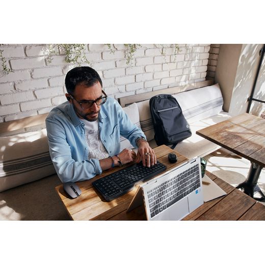 HP Laptop Backpack for 15.6" Laptop - Black / Grey - Man working on laptop shot