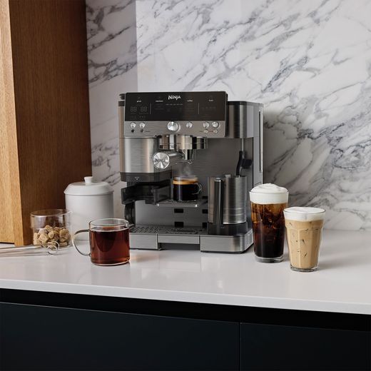 Ninja Luxe Café Premier Espresso Coffee Machine - Black / Stainless Steel - Coffee machine in kitchen shot